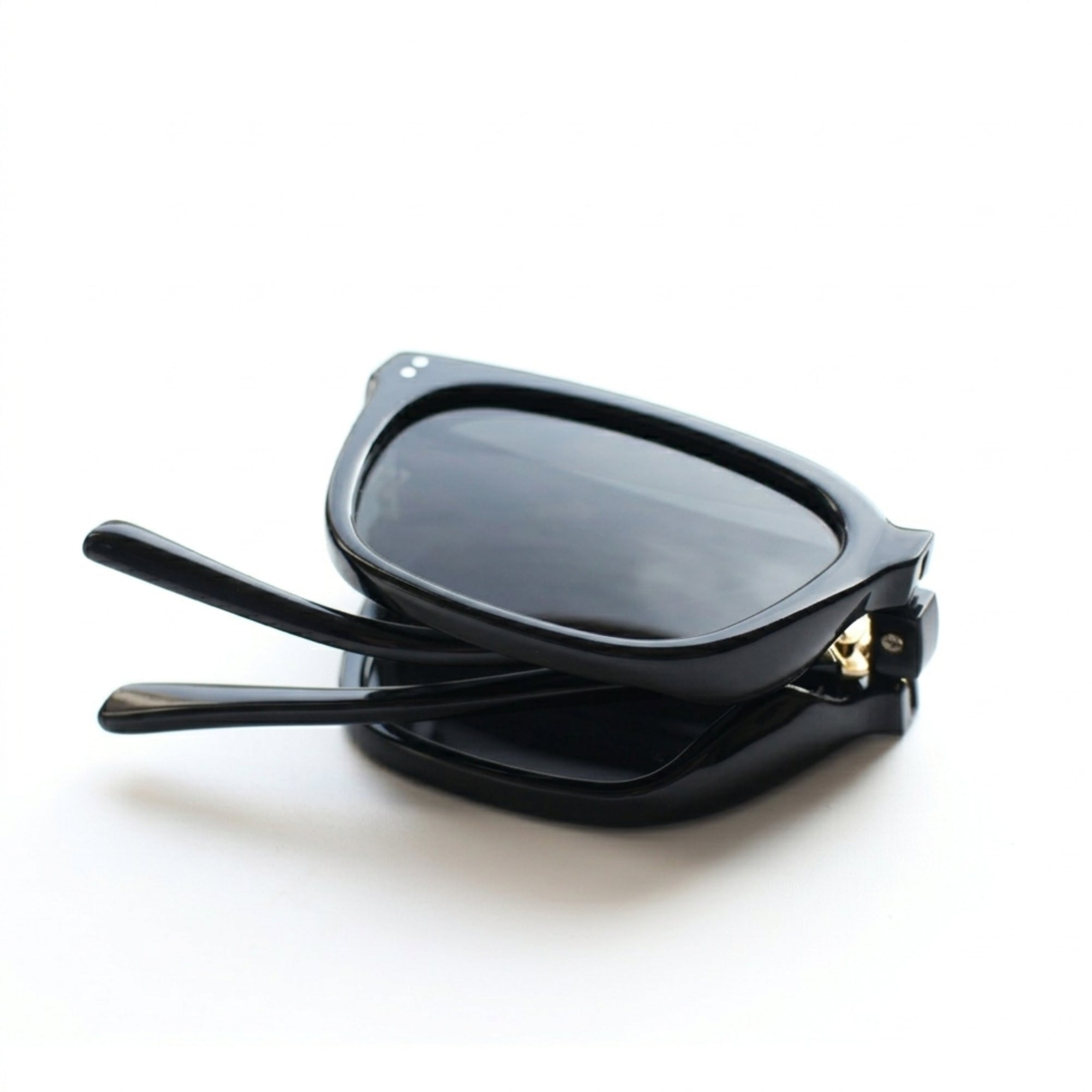 Tortoiseshell Folds folding sunglasses, open, angled view